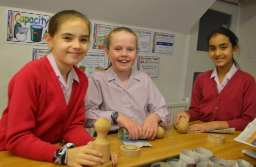 3 students in a baking session