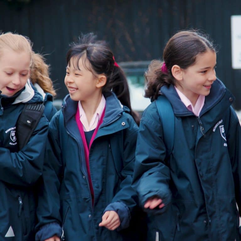 group of students walking to school