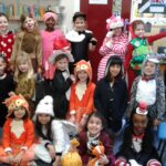 girls in their world book day costumes