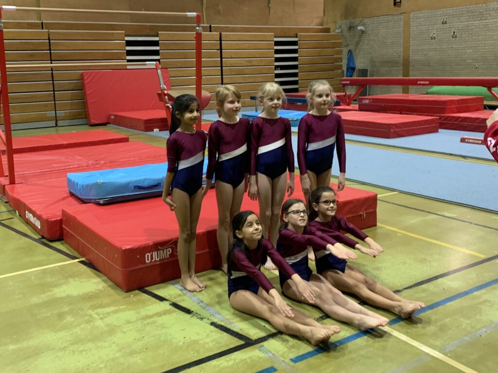 Gymnasts in the hall