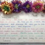 a letter for the tables and chairs