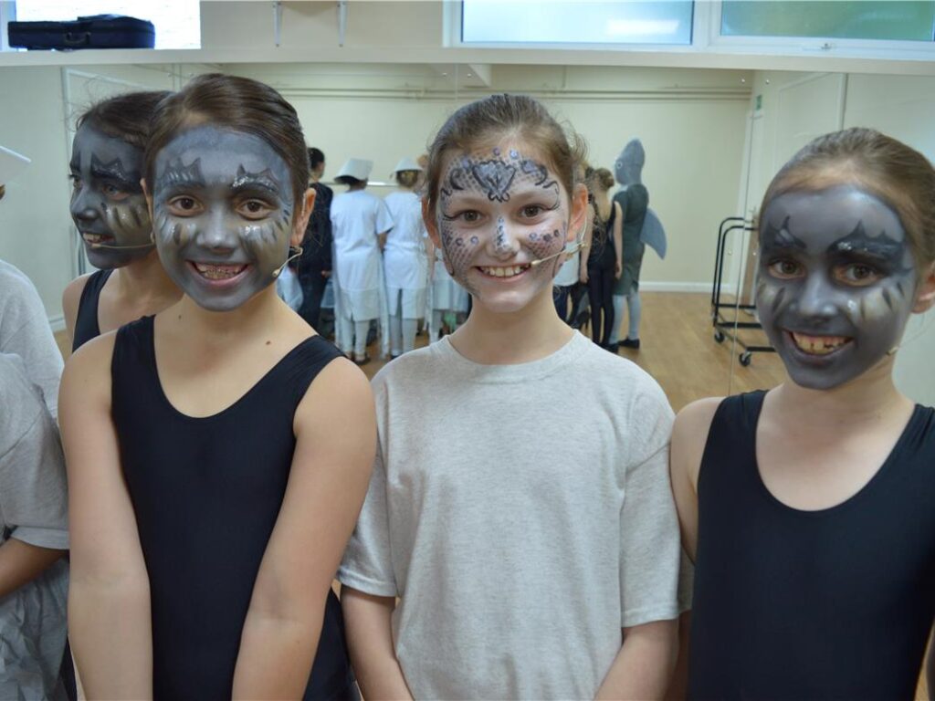 students with face paint