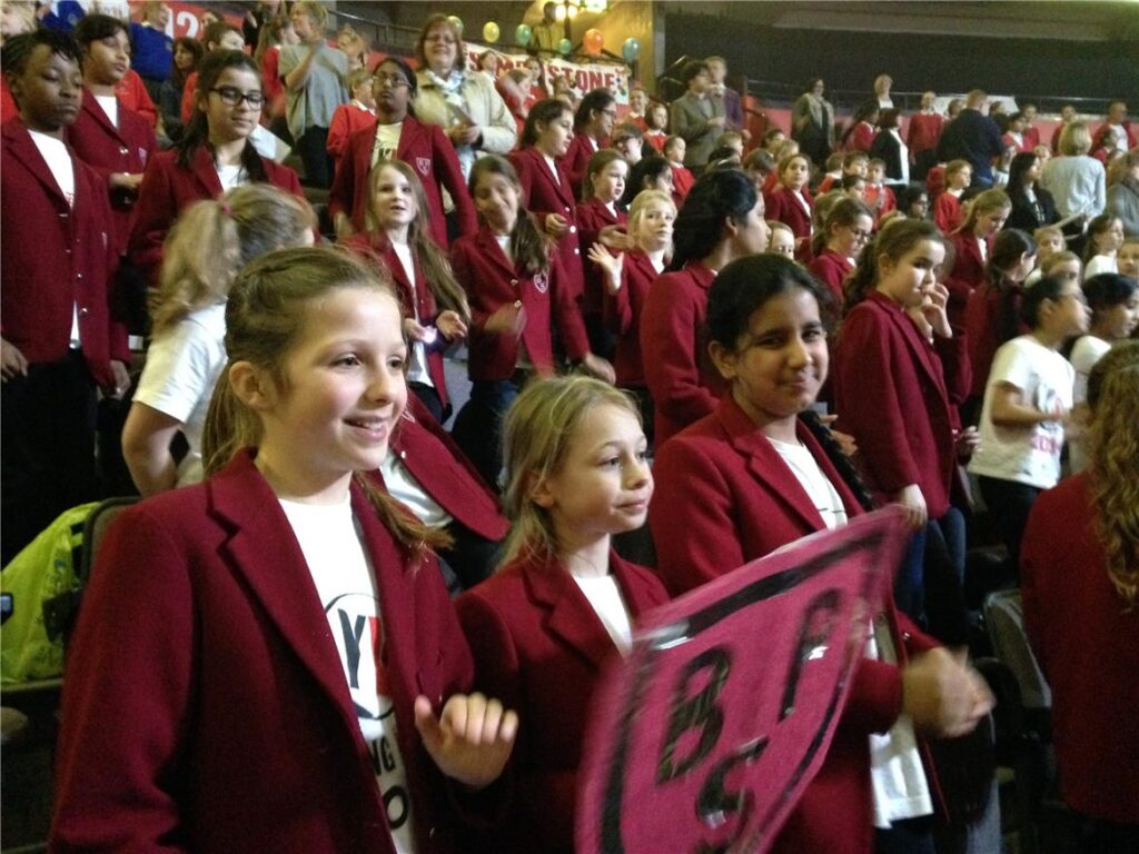 students in an assembly